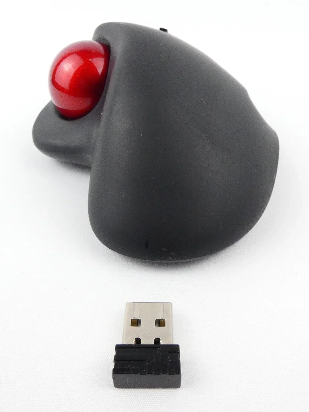 Nulea M501 Wireless Trackball Mouse Rechargeable 3 Device Connections Red Ball